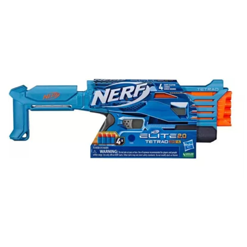 Lançador Nerf Elite 2.0 - Tetrad Hasbro Color Blue Steel · Cor: Azul-aço · Modelo: Elite 2.0 Tetrad — foto 6 de 8