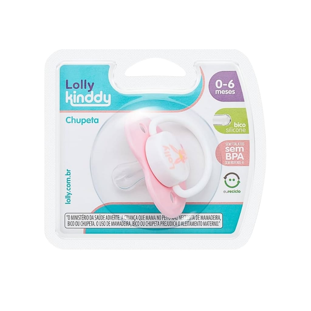 Chupeta Orto Raposa 0-6 Meses - Lolly Kinddy · Cor: Rosa-claro — foto 2 de 2