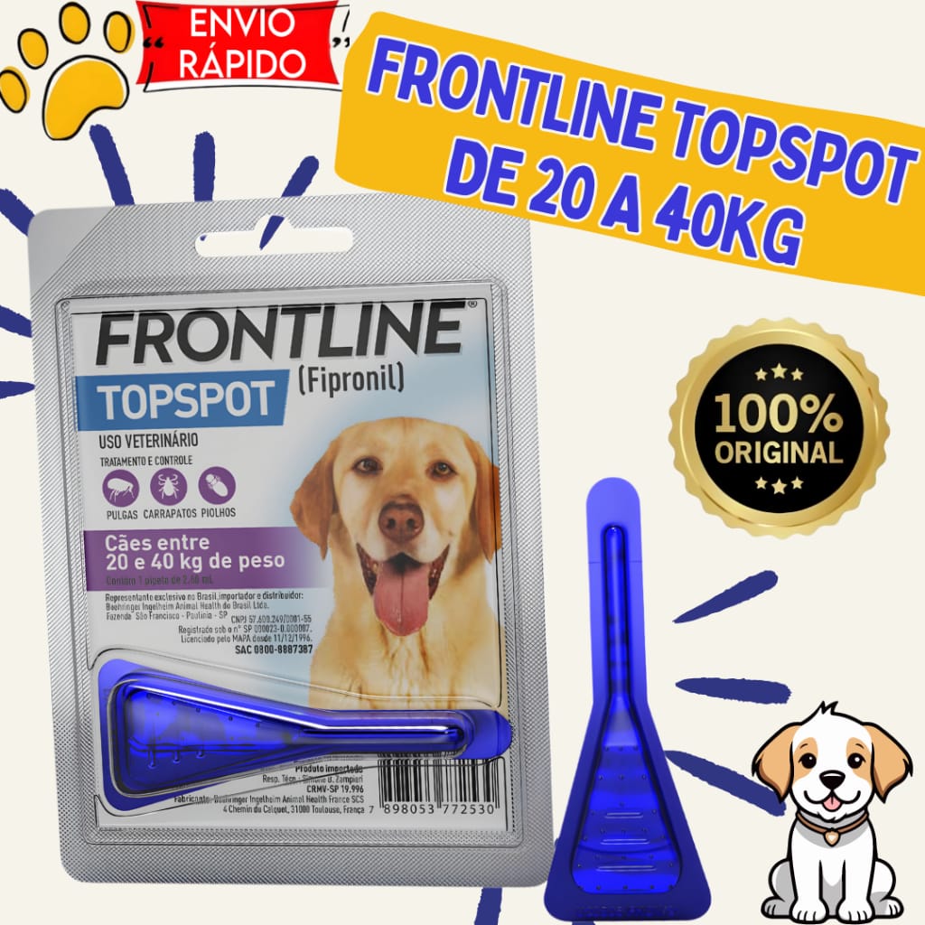 Frontline Antipulgas Carrapatos Para Cães 20 a 40kg Pipeta… · GTIN 7890376747738 — foto 4 de 4