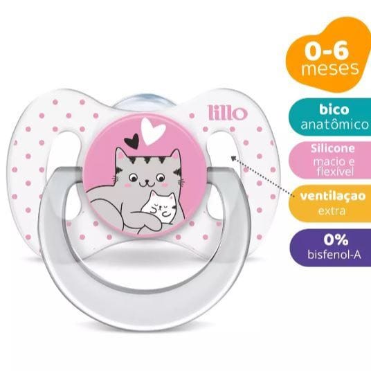 Chupeta Bico De Silicone Funny Amor 0m+ Rosa - Lillo · Modelo: Amor de Mãe - Rosa — foto 4 de 6