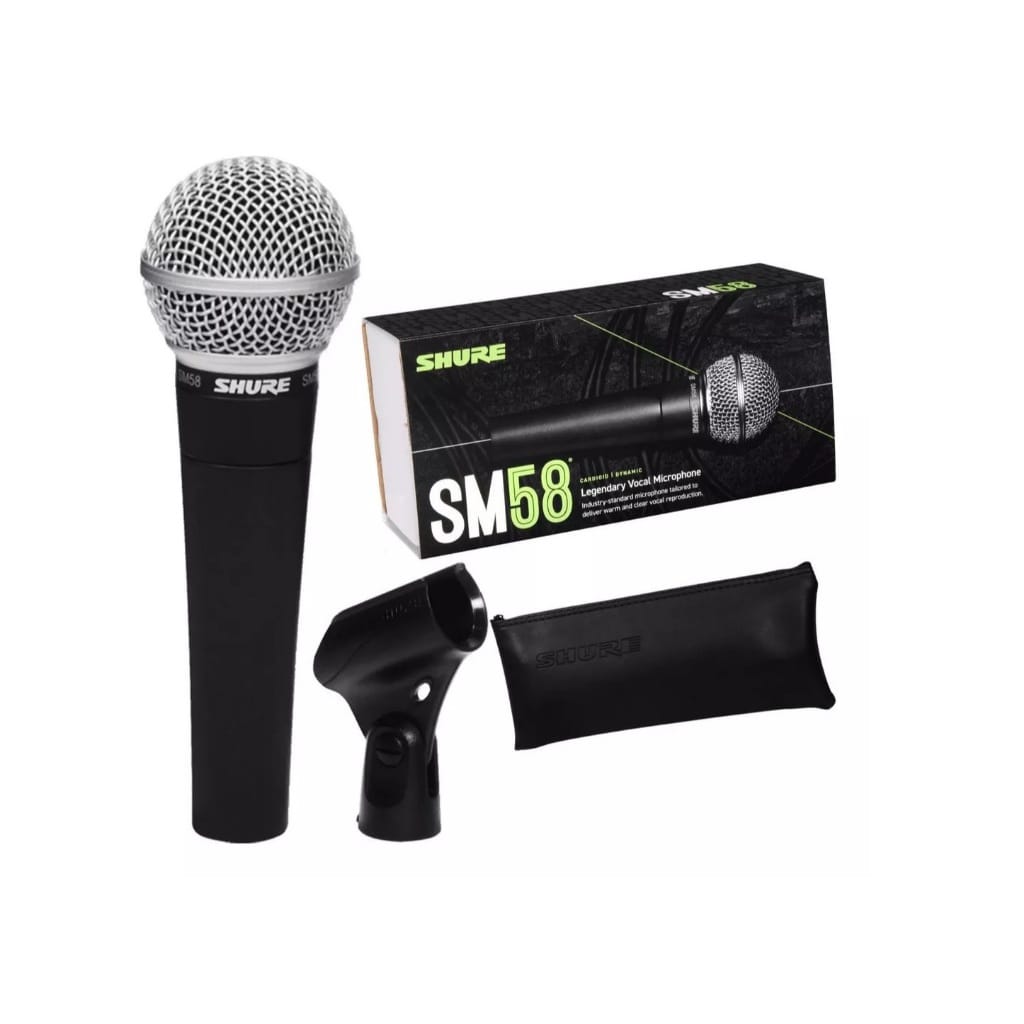 Microfone vocal unidirecional cardióide dinâmico Shure Sm58 · Cor: Preto/Prata — foto 2 de 2