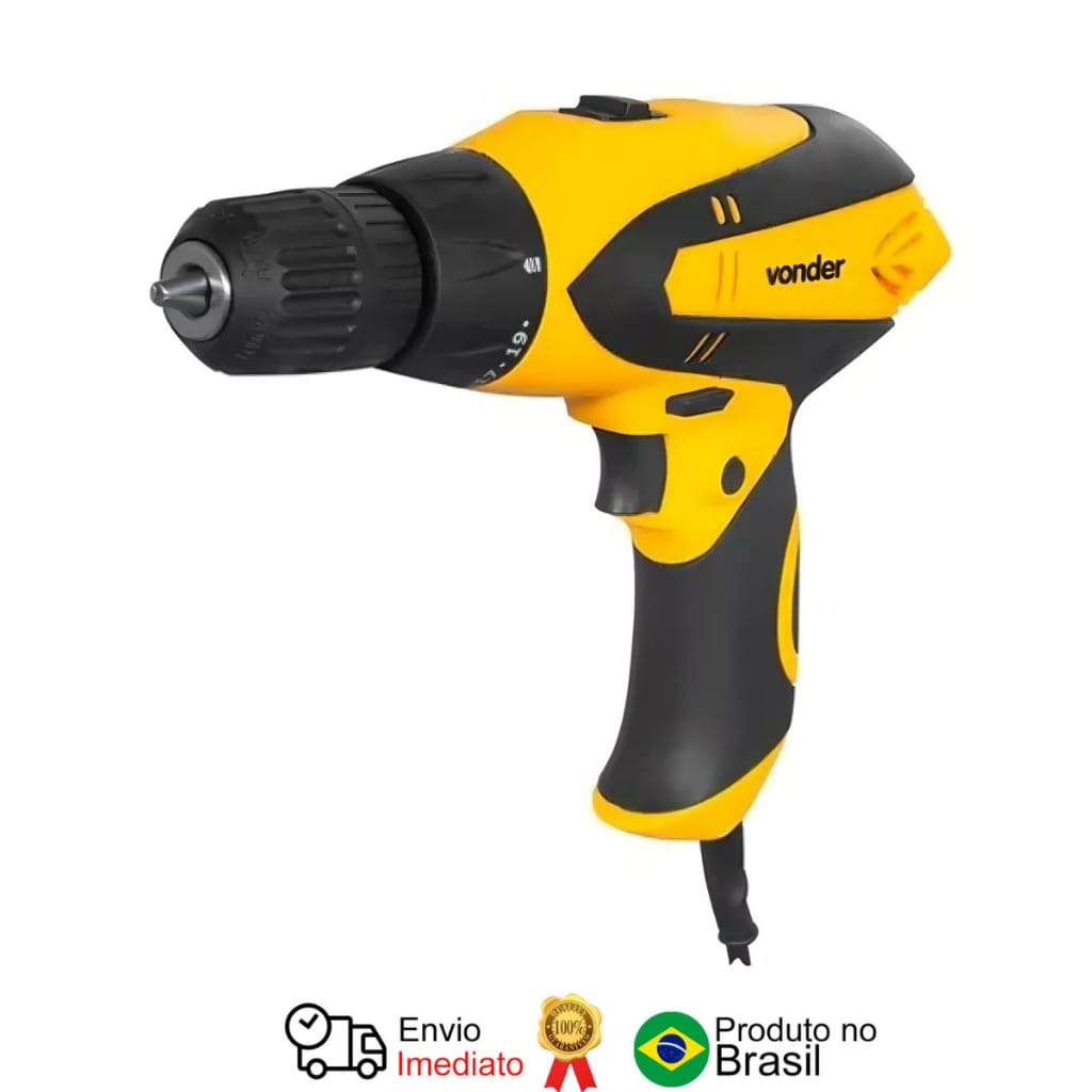 Furadeira Parafusadeira Elétrica 3/8'' Fpv 438 Vonder · Cor: Amarelo — foto 3 de 3