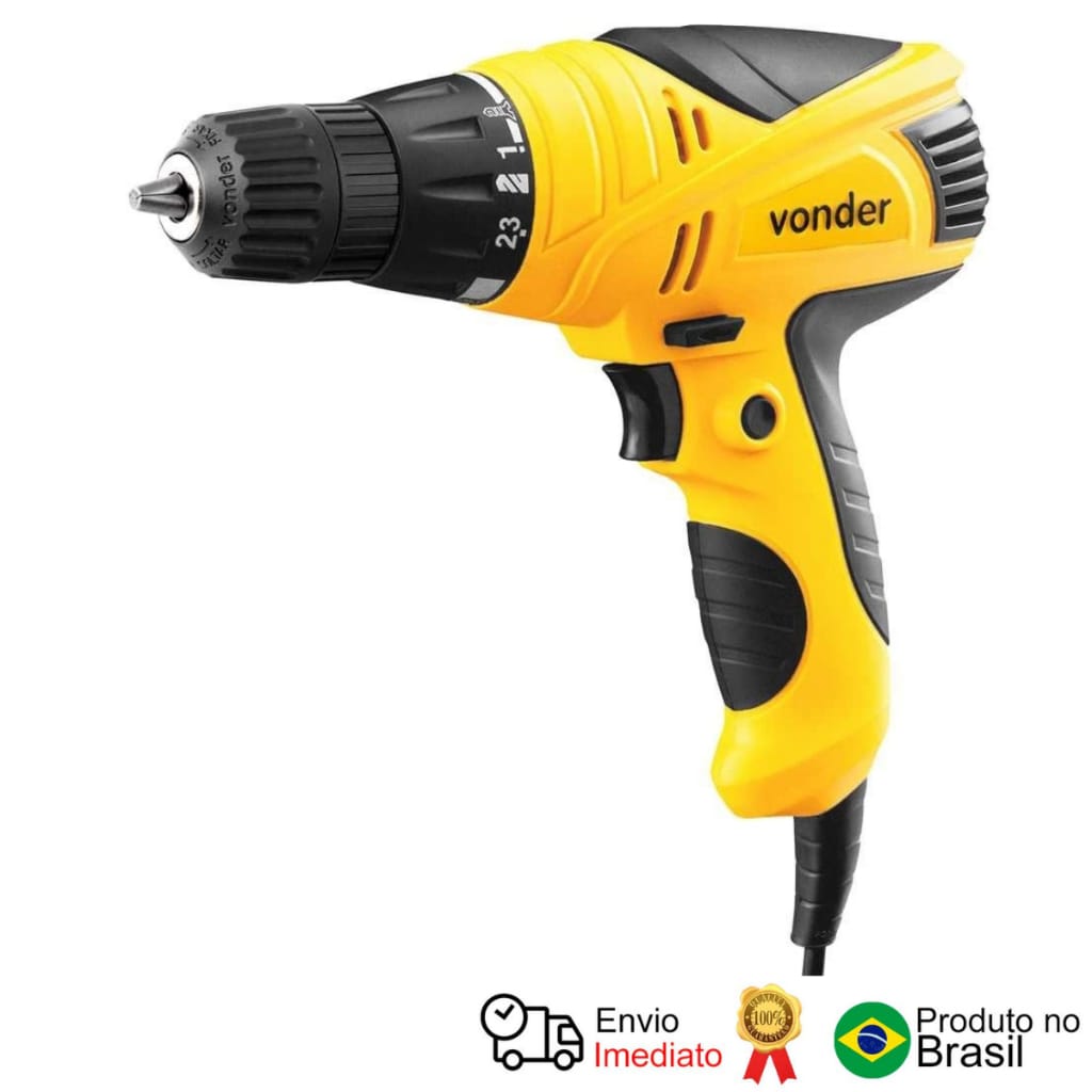 Furadeira Parafusadeira Fpv 300 Vonder + Jogo De Bits Brocas · Cor: Amarelo — foto 5 de 7