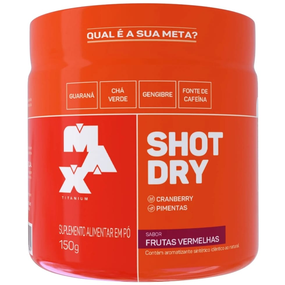 Shot Dry Pre Treino Sabor Frutas Vermelhas Max Titanium 150g · GTIN 7806497772610 — foto 4 de 4