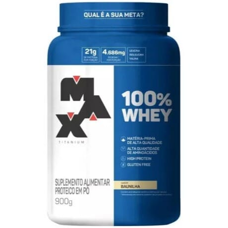 100% Whey - 900g - Max Titanium - Baunilha · GTIN 7909389722592 — foto 3 de 3