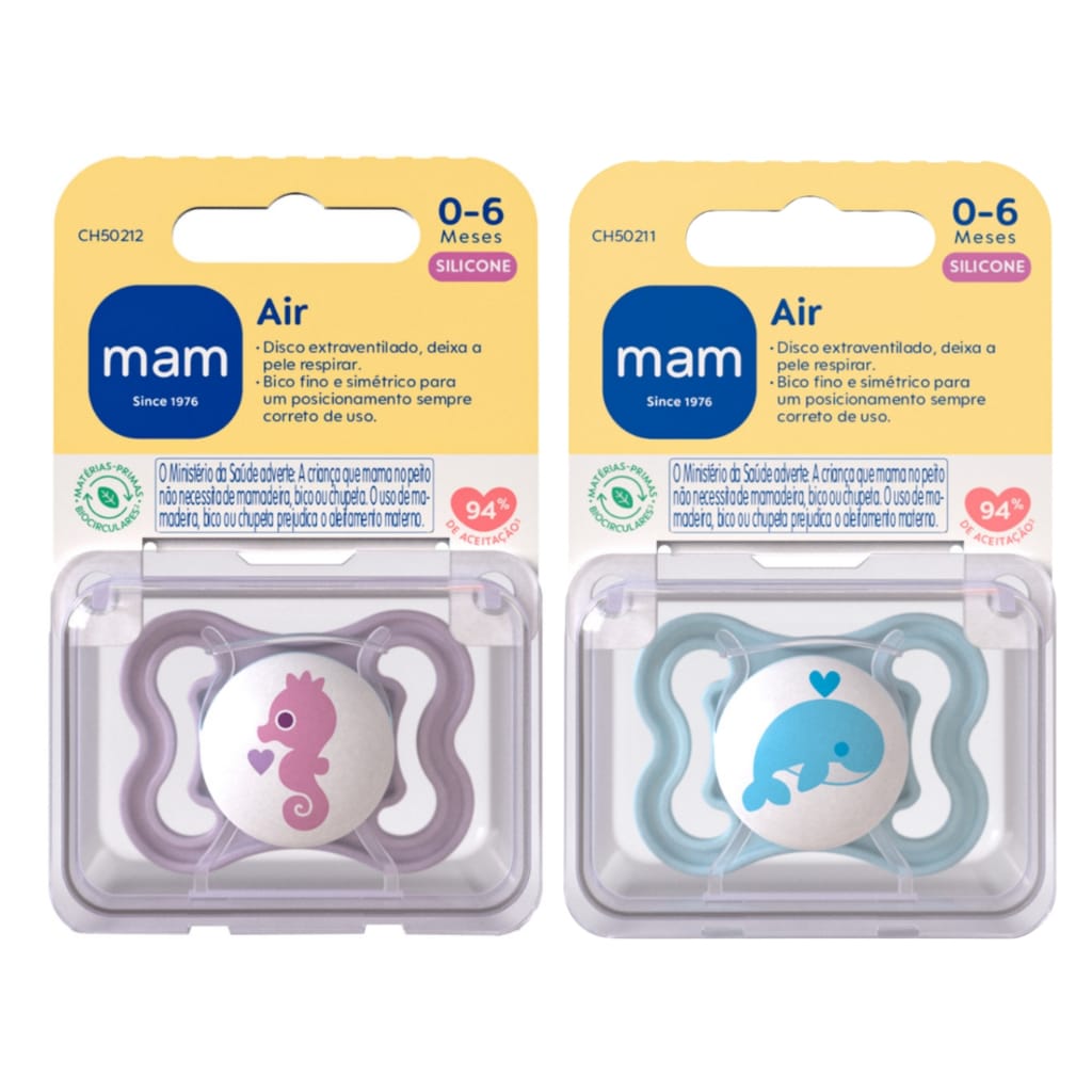 Chupeta MAM Air de Silicone 0-6 Meses Cinza · Modelo: 558698 — foto 3 de 4