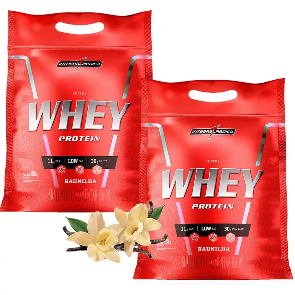 Nutri Whey Protein Pouch Morango 900g Integralmédica · GTIN 7896311709496 — foto 8 de 8
