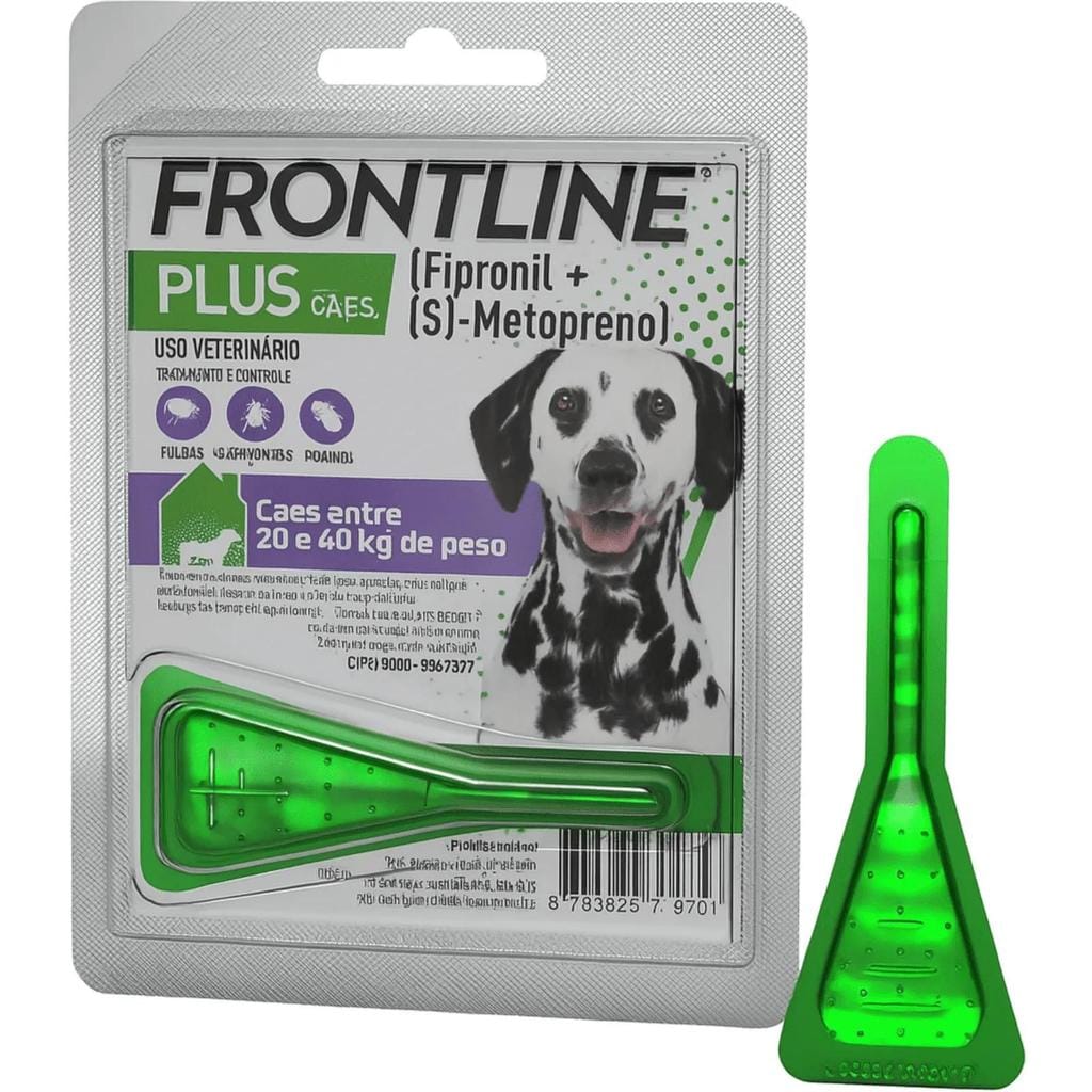 Frontline Plus Pipeta Verde Anti Pulgas Carrapatos Cães 20-40kg — foto 6 de 6
