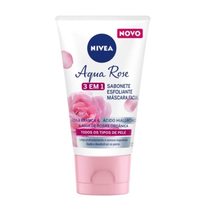 NIVEA Aqua Rose 3 em 1 150ml, Sabonete, Esfoliante e Máscara… · GTIN 4005900889720 — foto 6 de 8