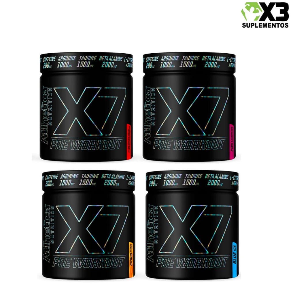 X7 300g - Atlhetica Nutrition Sabor Blue Ice Pré Treino · GTIN 7898225522499 — foto 6 de 6
