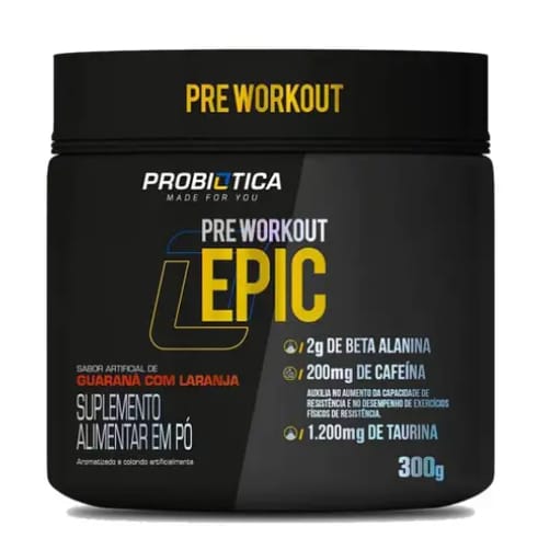 Epic Pré Workout 300g Probiótica - Pré Treino Sabor Guaraná Com… · GTIN 7899941202719 — foto 2 de 2