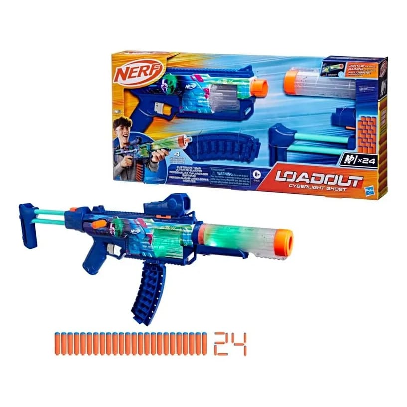 Lançador De Dardos Nerf Loadout Cyberlight - Hasbro · Cor: Azul — foto 5 de 5