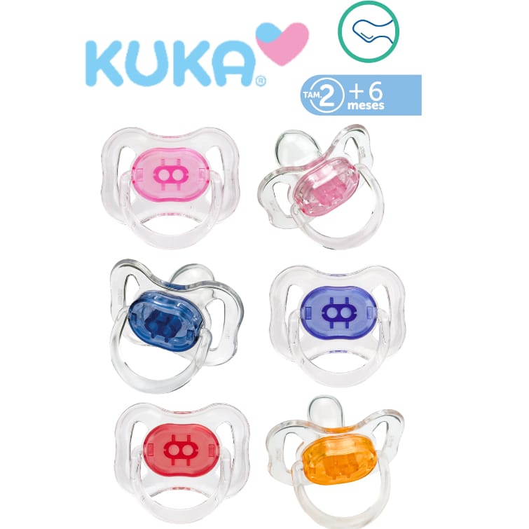 Chupeta Silicone Cristal Azul Marinho Kuka Bico Anatômico · Modelo: Cristal Color — foto 2 de 3