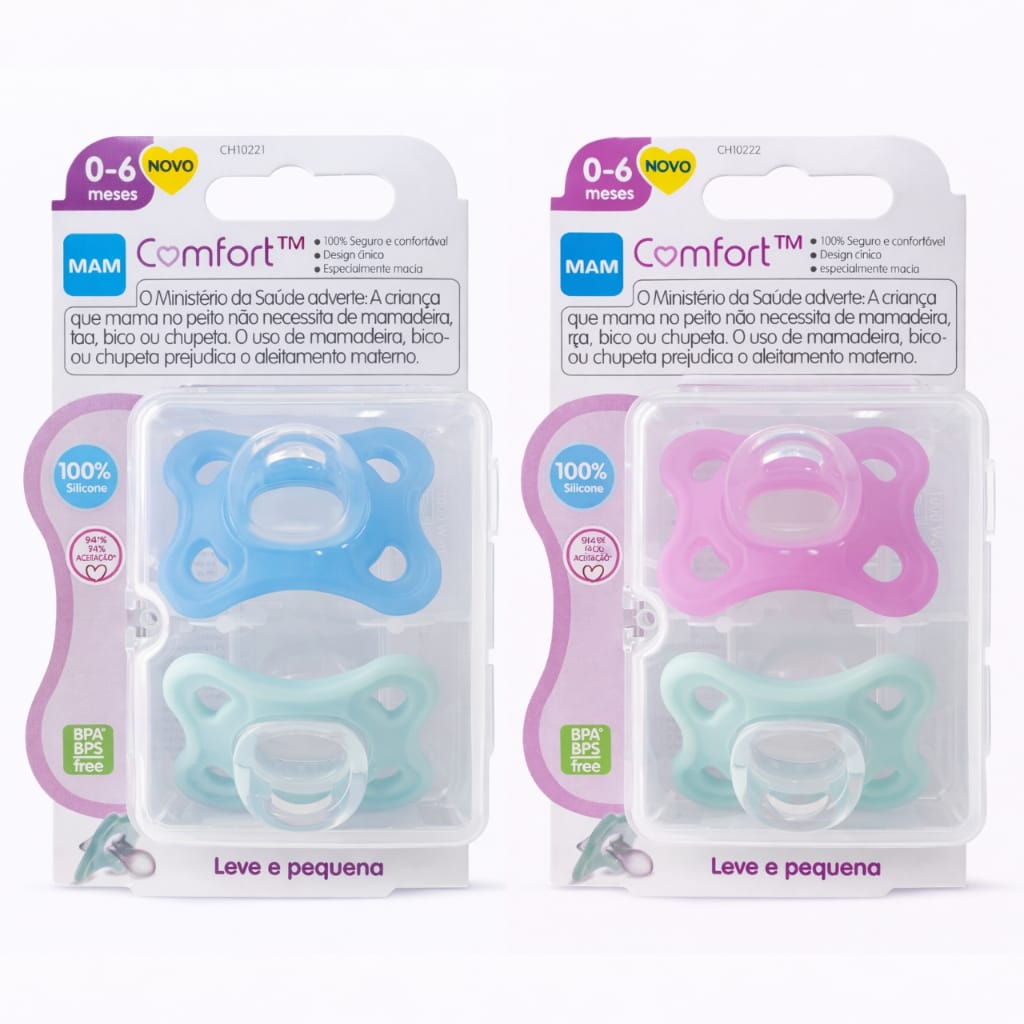 Mam Comfort — Chupeta para bebês, silicone 100% leve, Est. · Cor: Nina · Modelo: 0574-012-0-1 — foto 3 de 4