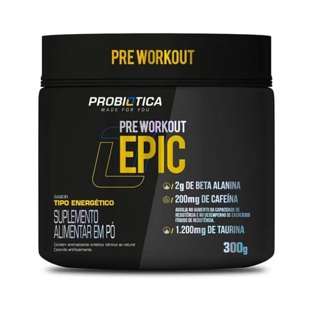 Pré Treino Epic 300g Pré Workout Probiotica Sabores Limão · GTIN 7909809166876 — foto 2 de 4