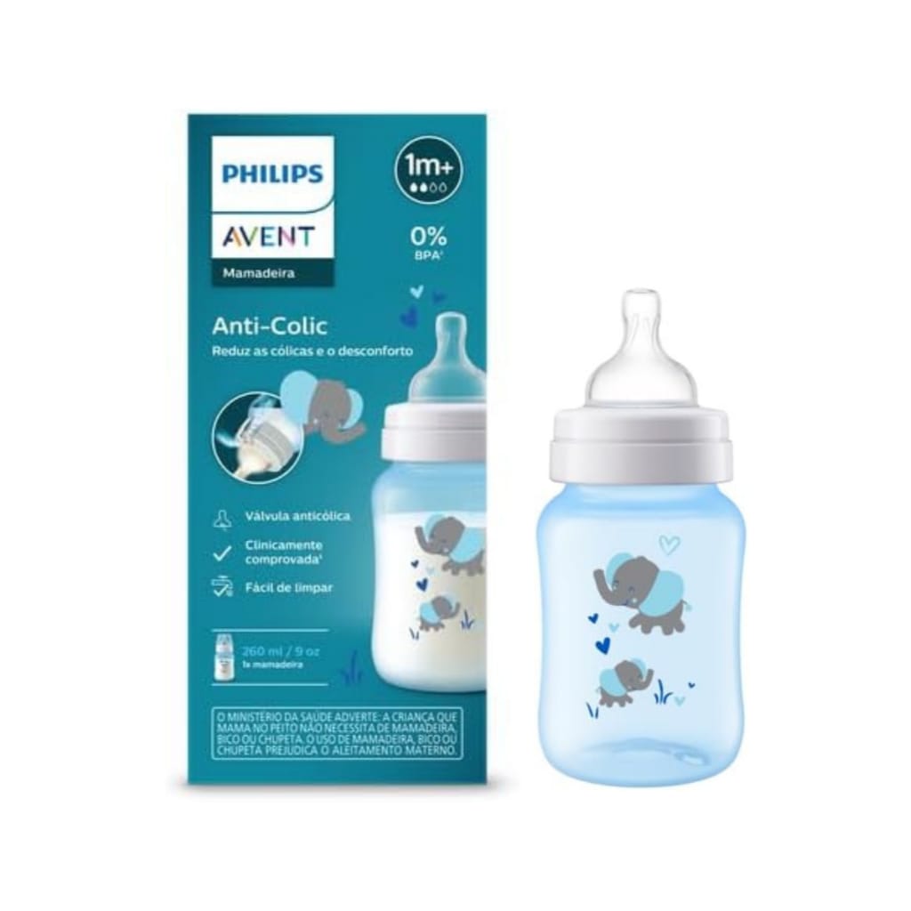 Mamadeira Philips Avent Anti Colica Elefante Decorada 260ml Cor… · Modelo: mamadeira avent Clássica 260ml — foto 2 de 3