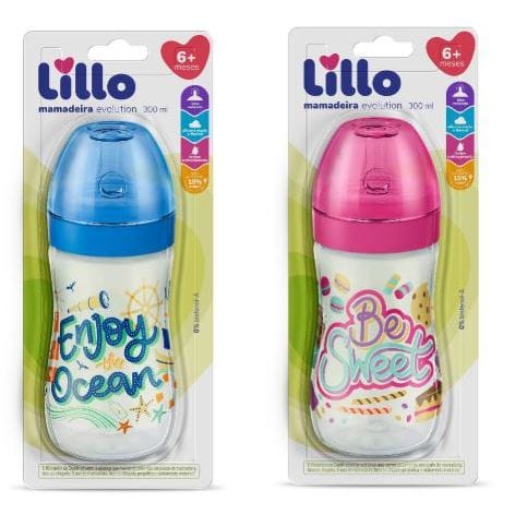 Mamadeira Super Evolution Divertida Azul 300ml (+6m) - Lillo · Modelo: 628331 — foto 2 de 2