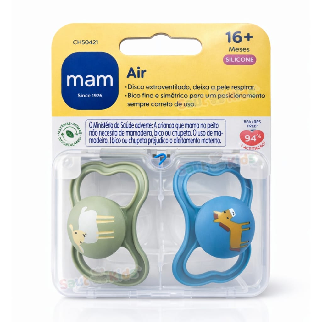 Chupeta Mam Air 16+ Meses Tamanho 3 Bico Silicone Embalagem · Cor: Neutra — foto 3 de 4