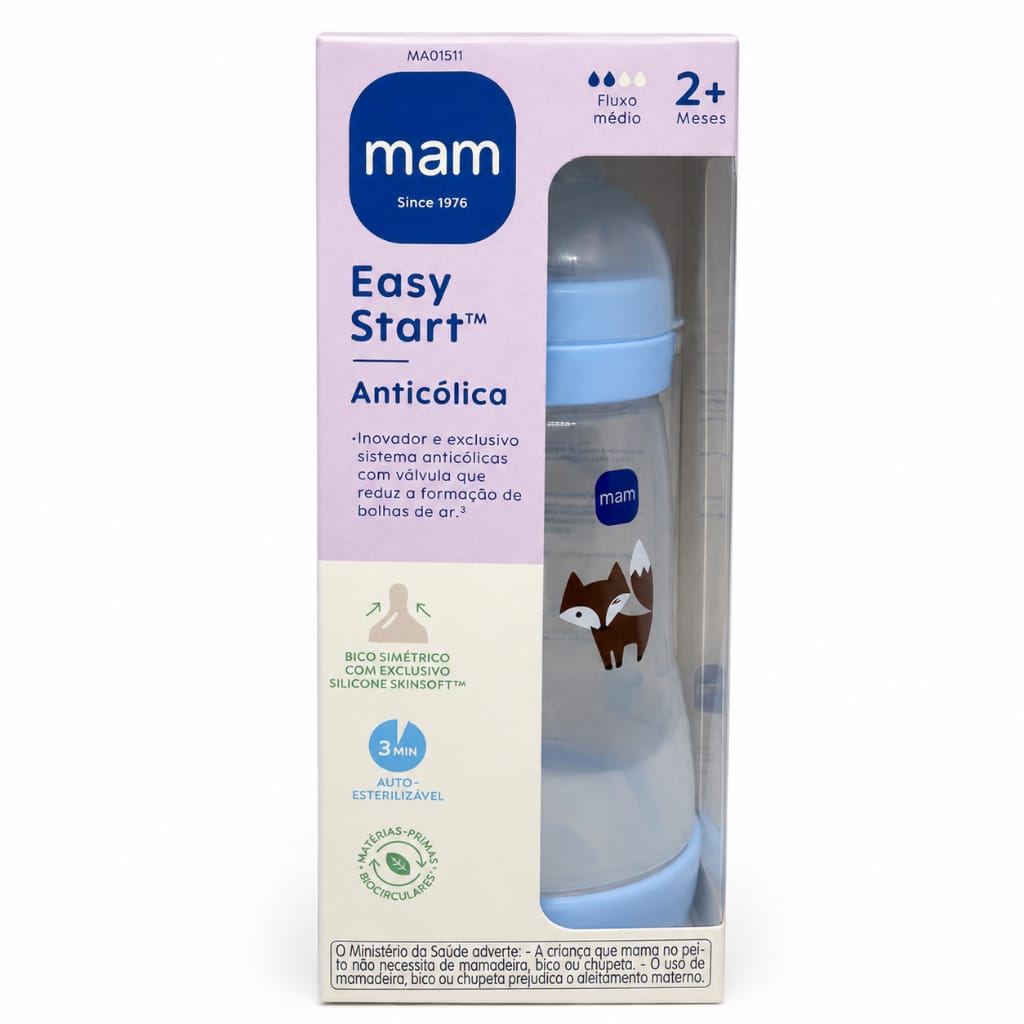Mamadeira Easy Start 260 Ml 2m+ Mam - Azul · Modelo: Easy Start 260 Ml Azul — foto 5 de 5