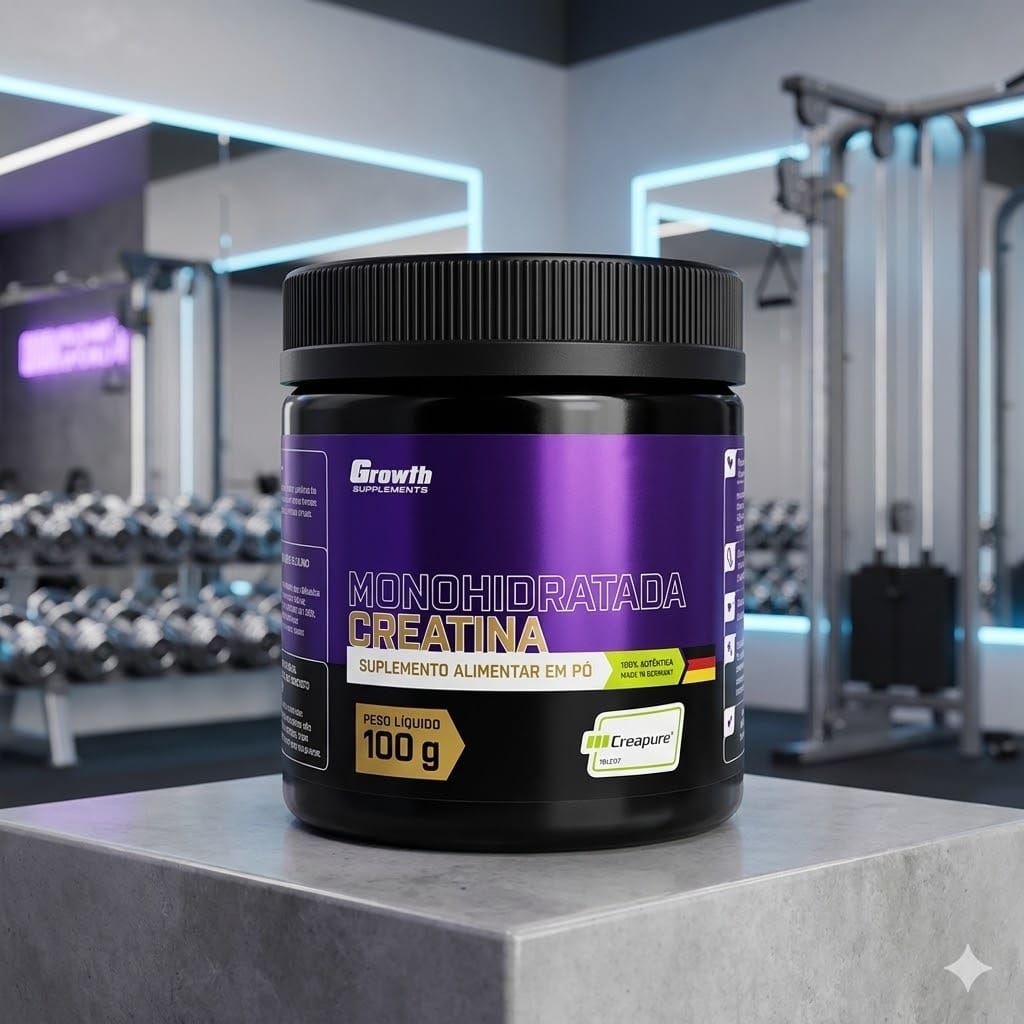 Creatina Monohidratada Growth Suplementos 100g Sem Sabor · GTIN 6015047093001 — foto 5 de 5