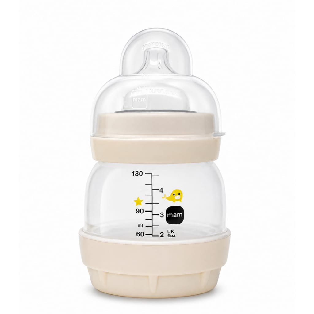 Mamadeira Mam Easy Start 130ml Neutra Bege 0m · Cor: Transparente · Modelo: Easy Start Anticólica — foto 8 de 8