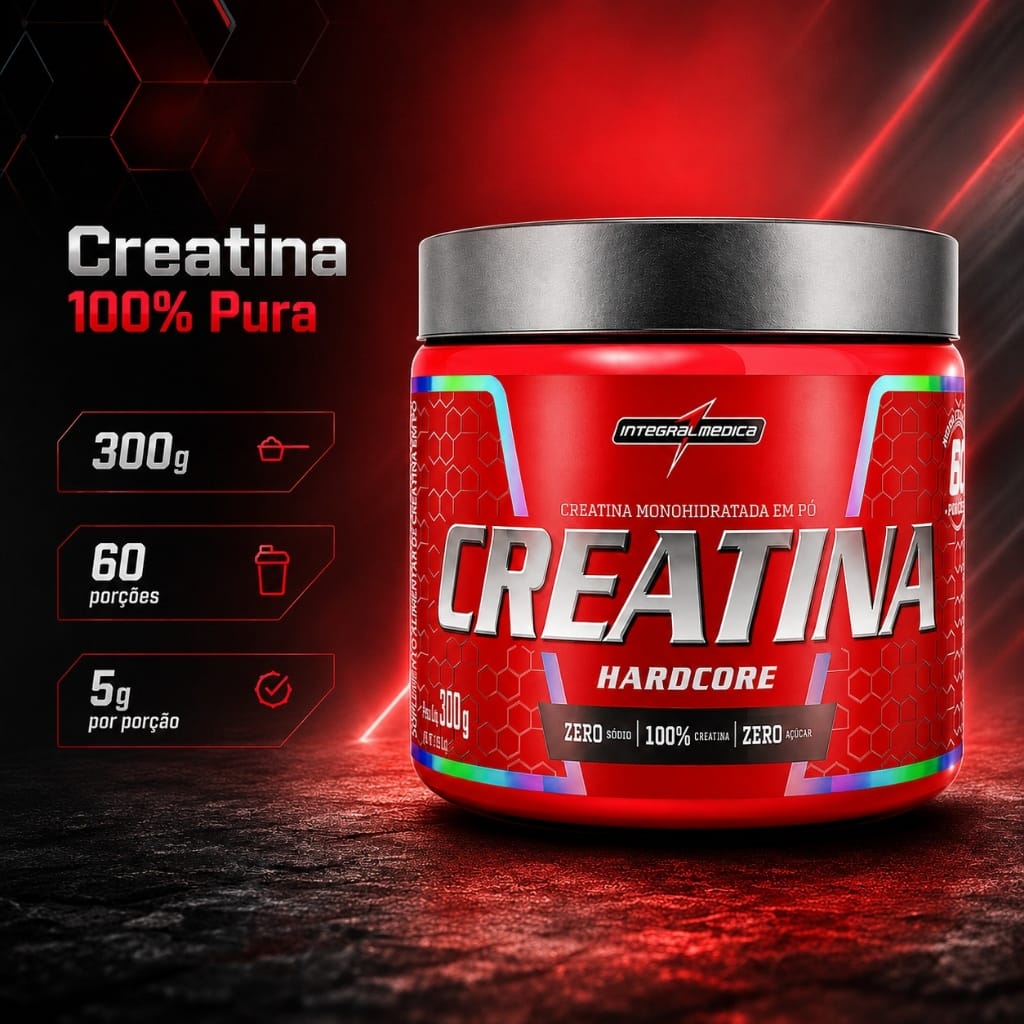 Creatina 100% Pura Monohidratada 300g - Integralmedica Sem Sabor · GTIN 07793805956155 — foto 7 de 8