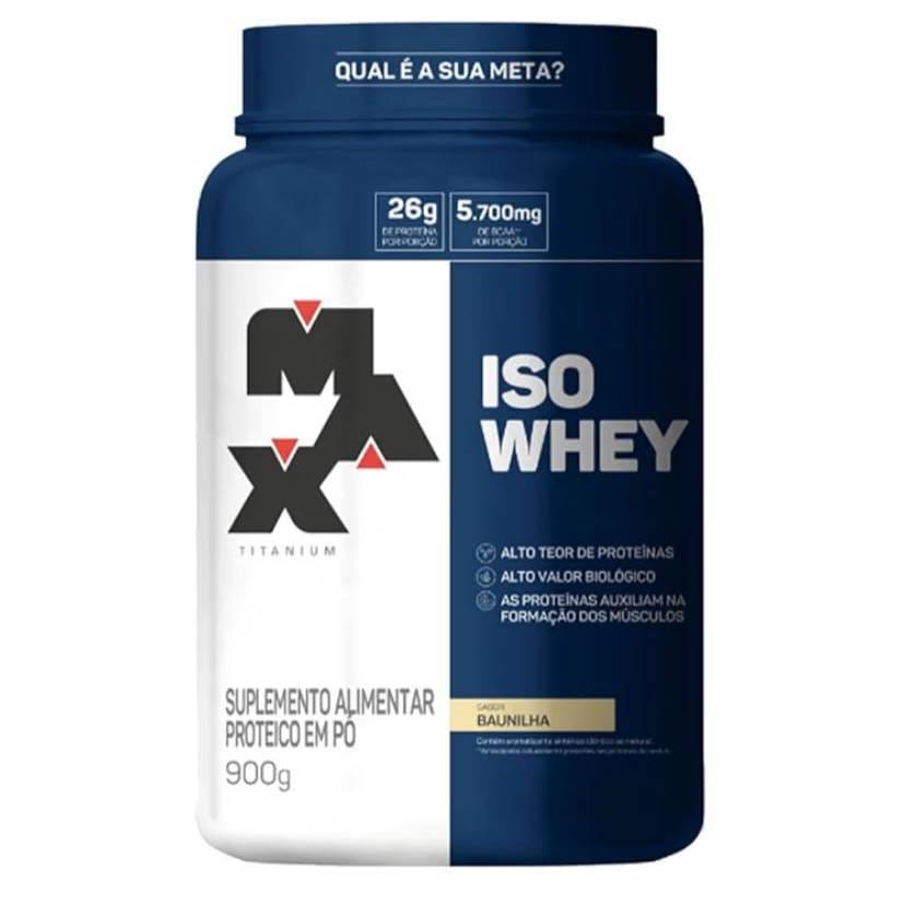 Whey Protein Isolado Isowhey 900g Max Titanium Baunilha · GTIN 7900228364140 — foto 5 de 5