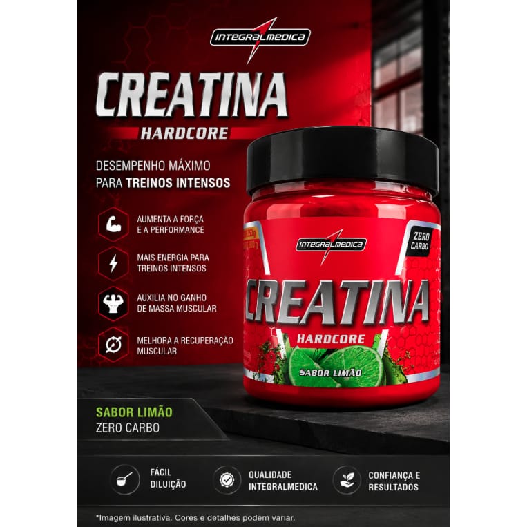 Creatina Integralmédica 300g Sabor Limão Treinos Intensos · GTIN 679666680552 — foto 5 de 5