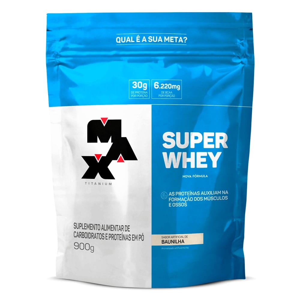 Super Whey Protein Refil 900g Max Titanium - Sabor Morango — foto 7 de 8