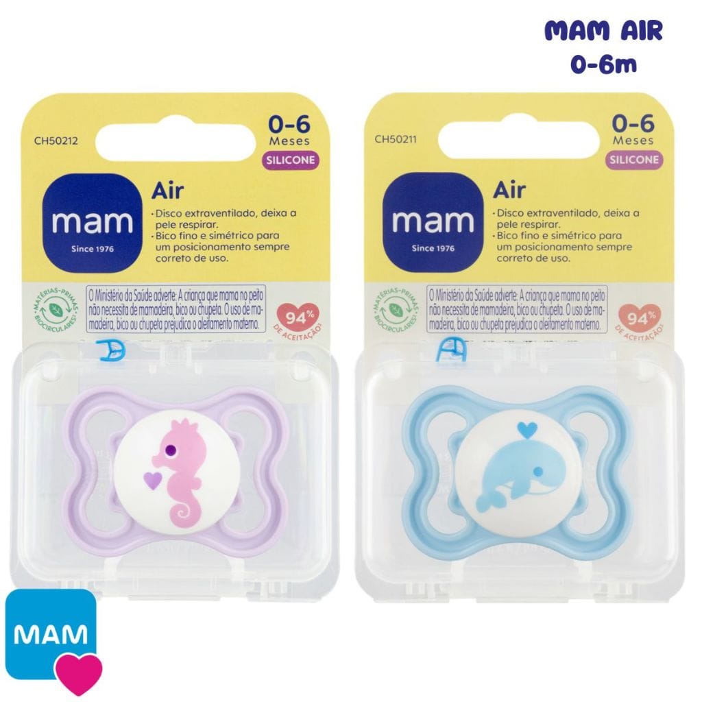 Chupeta MAM Air de Silicone 0-6 Meses Cinza · Modelo: 558698 — foto 2 de 4