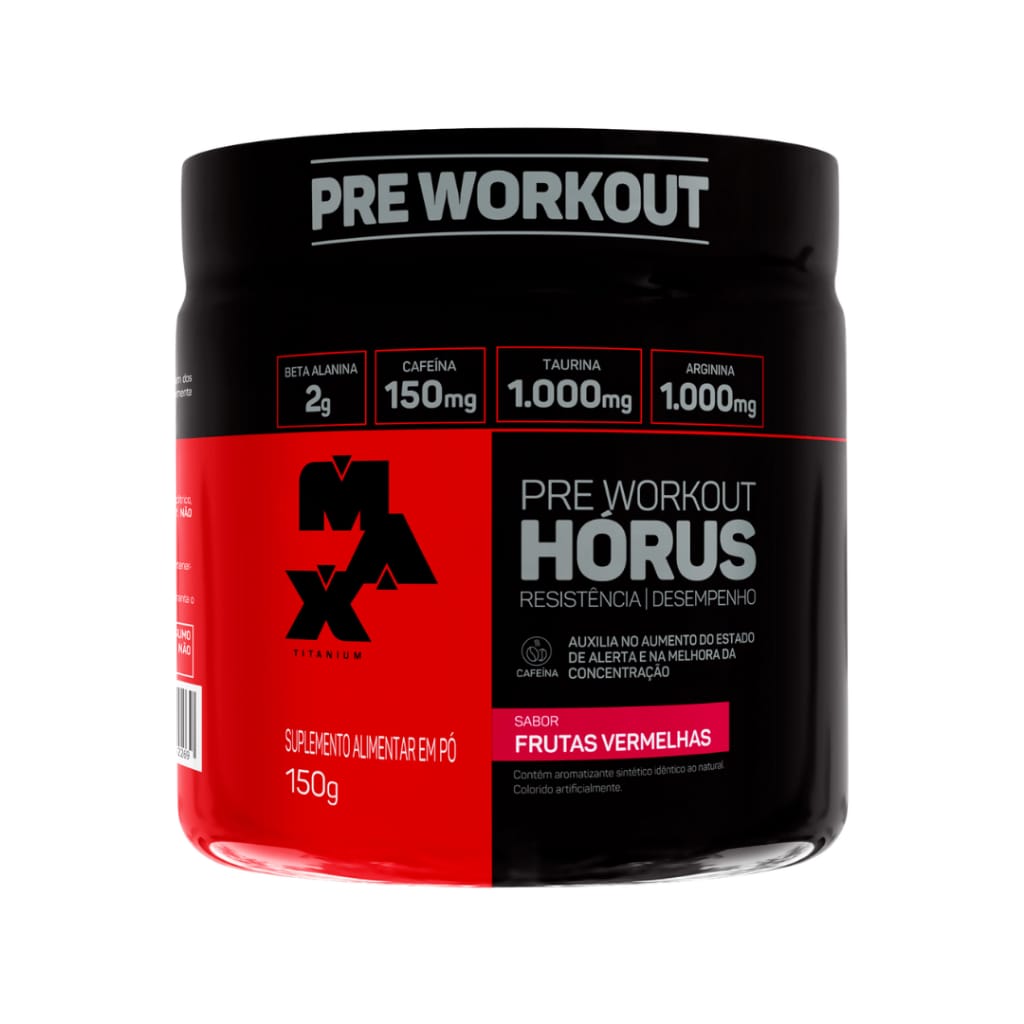 Pre Treino Workout Horus Sabor Blue Ice Max Titanium 150g · GTIN 7806497682599 — foto 7 de 8