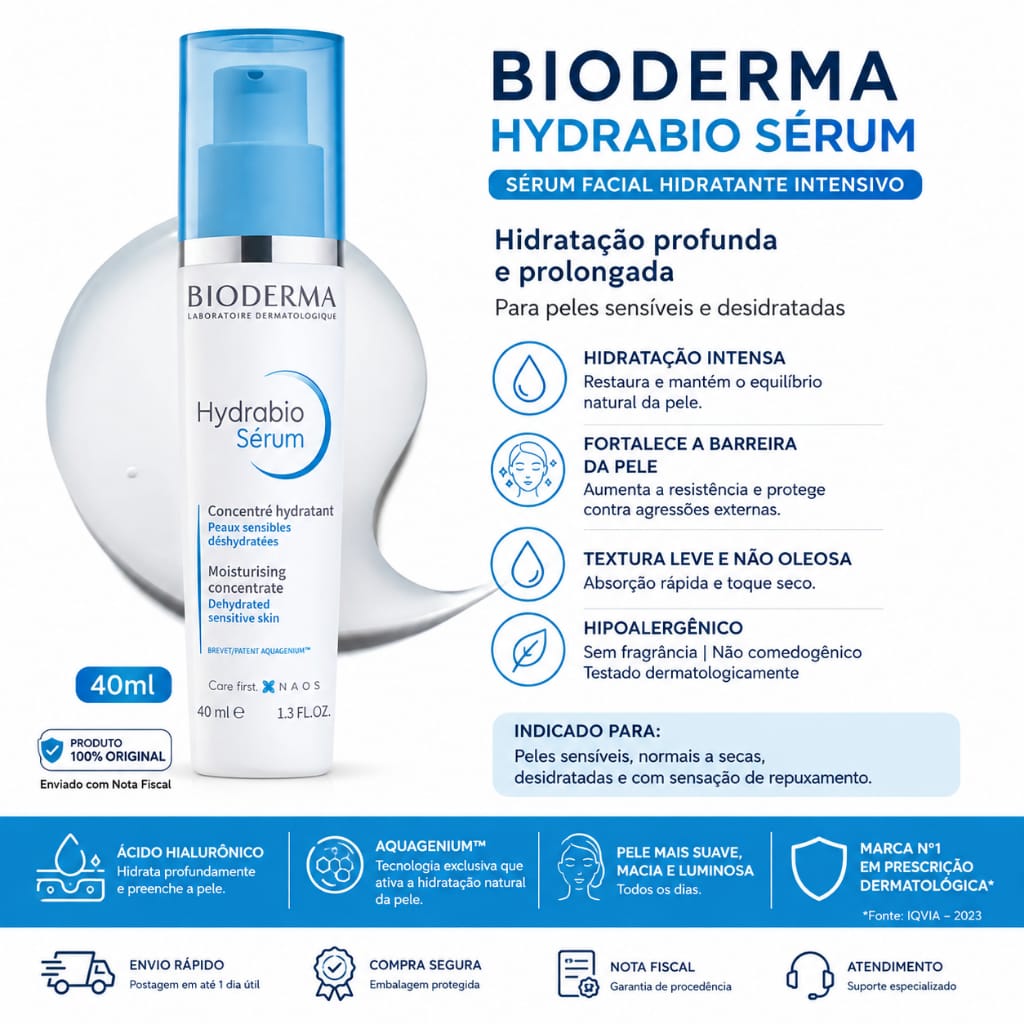 Serum Facial Hidratante Bioderma Hydrabio 40ml Sensível… · GTIN 03401347869775 — foto 8 de 8