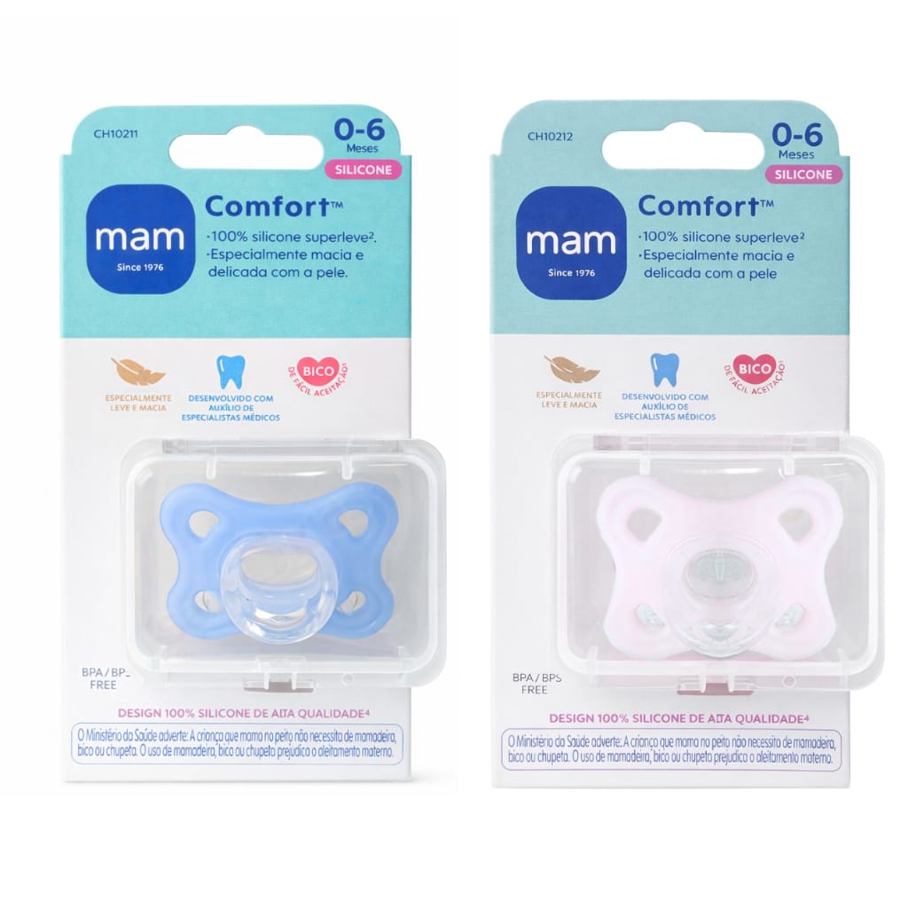 Mam Comfort — Chupeta para bebês, silicone 100% leve, Est. · Cor: Nina · Modelo: 0574-012-0-1 — foto 2 de 4