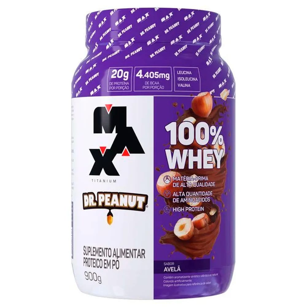 Whey Max Titanium 100% Concentrado X Dr Peanut Sabor Paçoca · GTIN 7890264209812 — foto 3 de 5