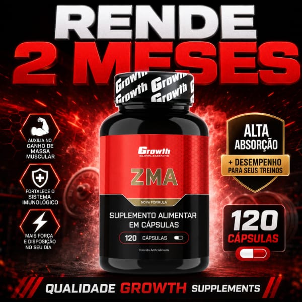 ZMA 120 cáps. Growth Supplements · GTIN 7893283210807 — foto 5 de 5