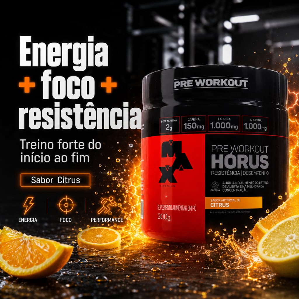 Horus 300g Pré Treino Beta Alanina Workout Max Titanium Sabor… · GTIN 7899976931875 — foto 3 de 4