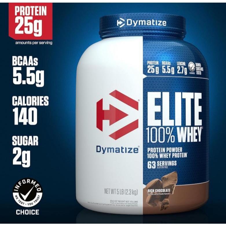 Elite 100% Whey Dymatize Protein 5 libras com sabor de chocolate — foto 2 de 2