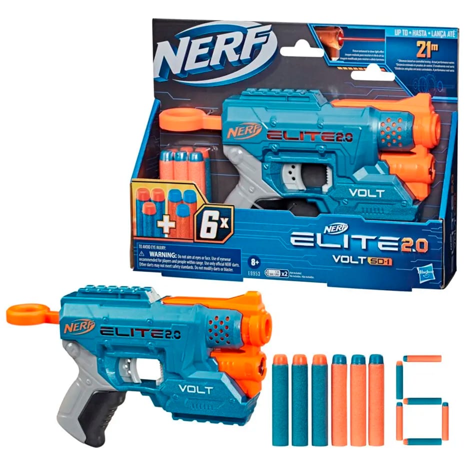 Lançador De Dardos Nerf Elite 2.0 Volt C/ Mira E9953 Hasbro · Cor: Azul — foto 8 de 8