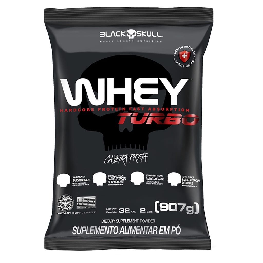 Whey Turbo Refil 907g - Black Skull Sabor Toffee — foto 4 de 4