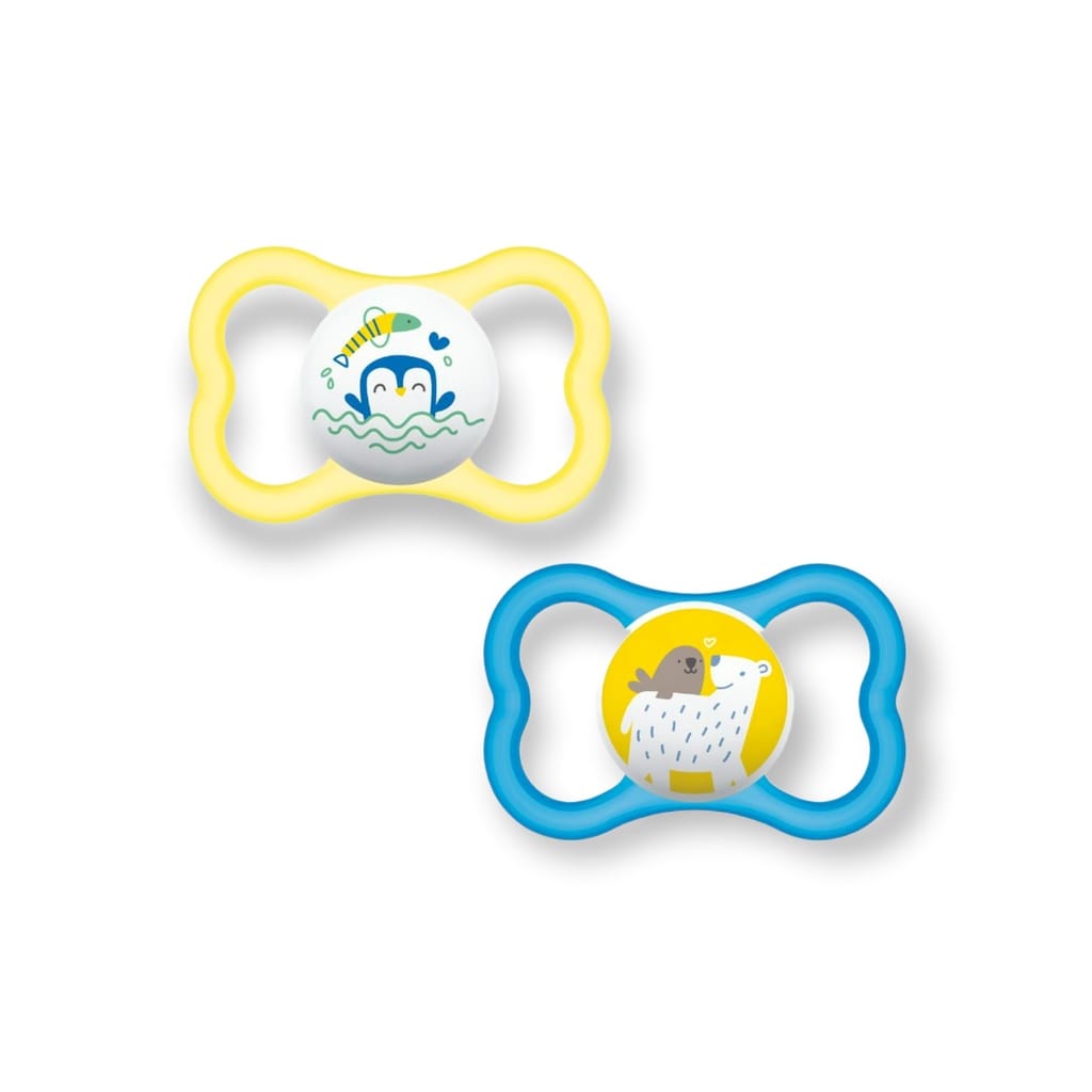 Chupeta Mam Air 6+ Meses Tamanho 2 Bico Silicone Embalagem · Cor: Rosa Baleia/ Azul Urso — foto 2 de 2