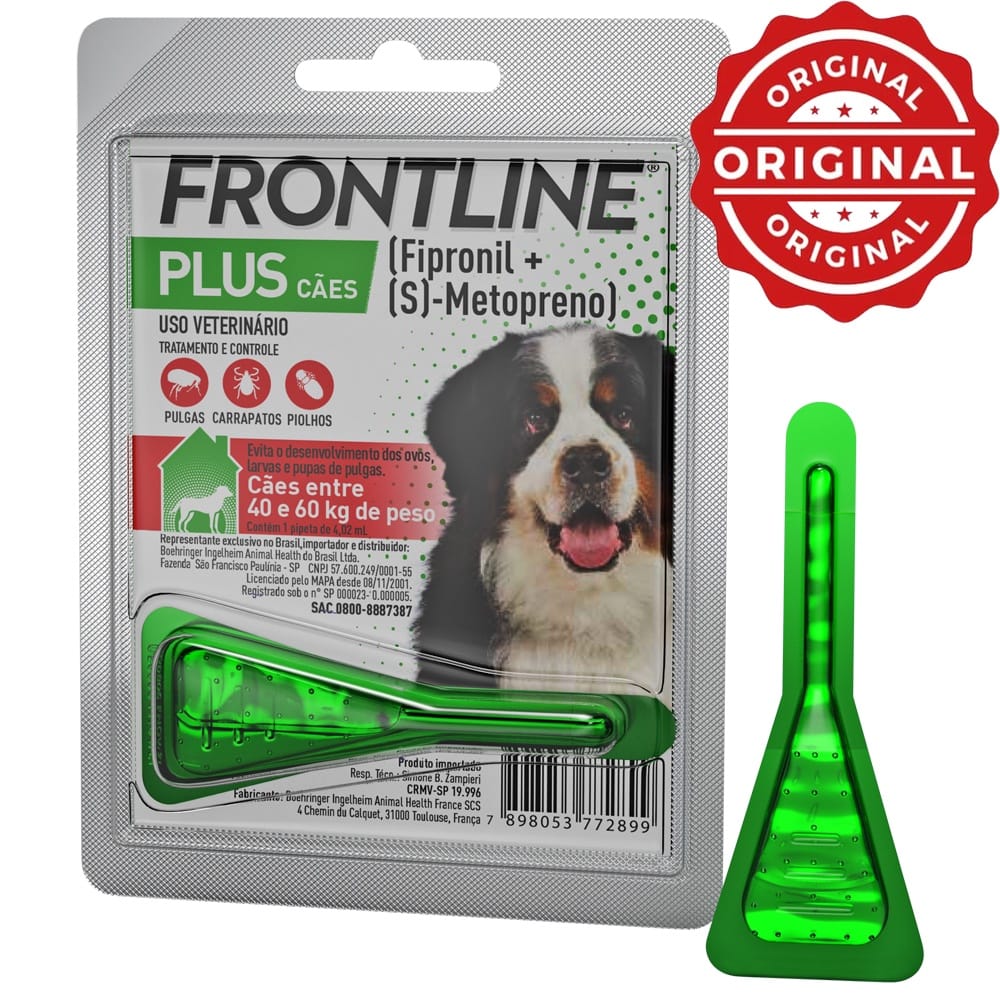 Frontline Plus Antipulgas e Carrapatos para Cães 40-60kg 4,02mL — foto 2 de 4