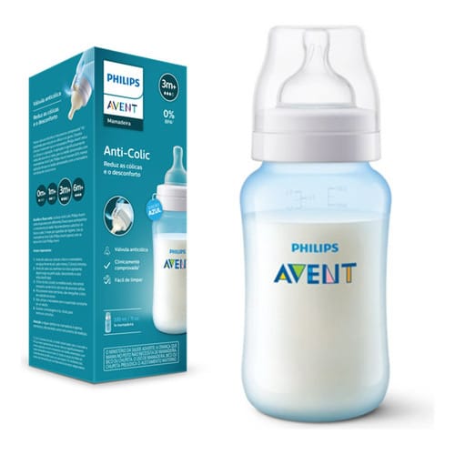 Mamadeira Classica 330ml Philips Avent Azul · Modelo: Classica 330ml Azul — foto 3 de 3