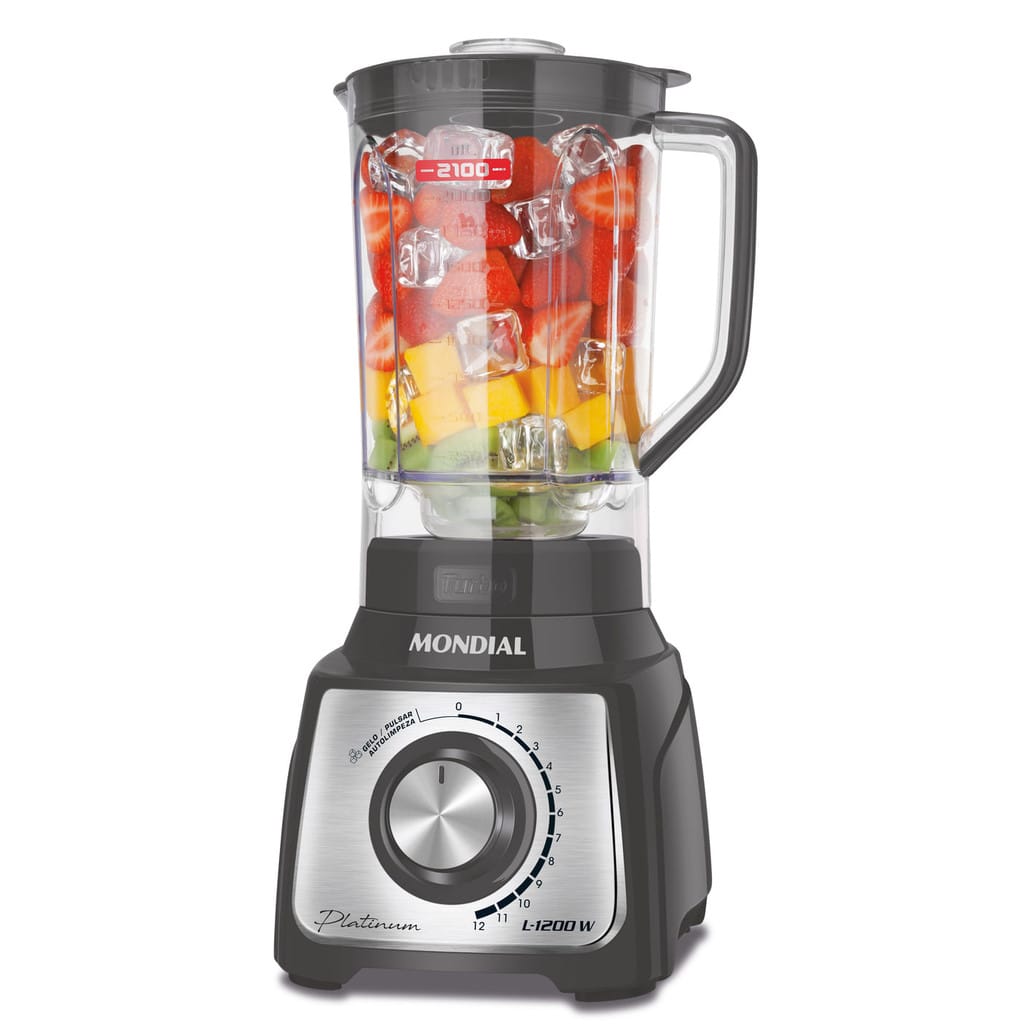 Liquidificador Turbo Platinum Mondial 1200W L-1200 PI · Cor: Grafite/Inox — foto 7 de 8