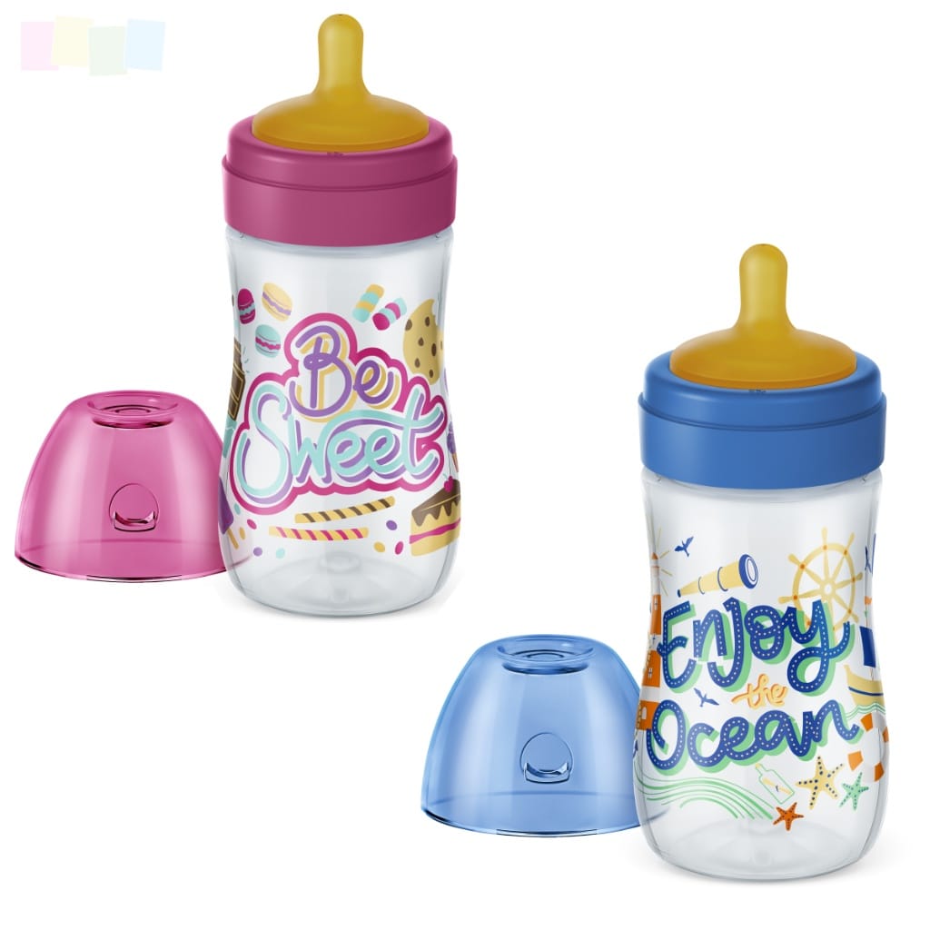 Mamadeira Super 300ml Lillo Bico Látex +bico Silicone · Cor: Rosa · Modelo: Mamadeira Super Evolution — foto 3 de 4