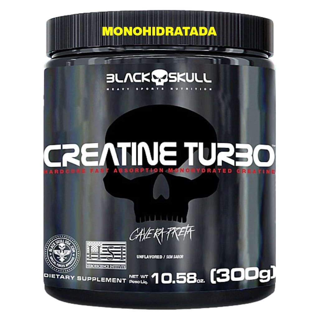 Creatina Turbo Monohidratada Black Skull 300g Sabor Uva 100 · GTIN 7893548713142 — foto 3 de 5