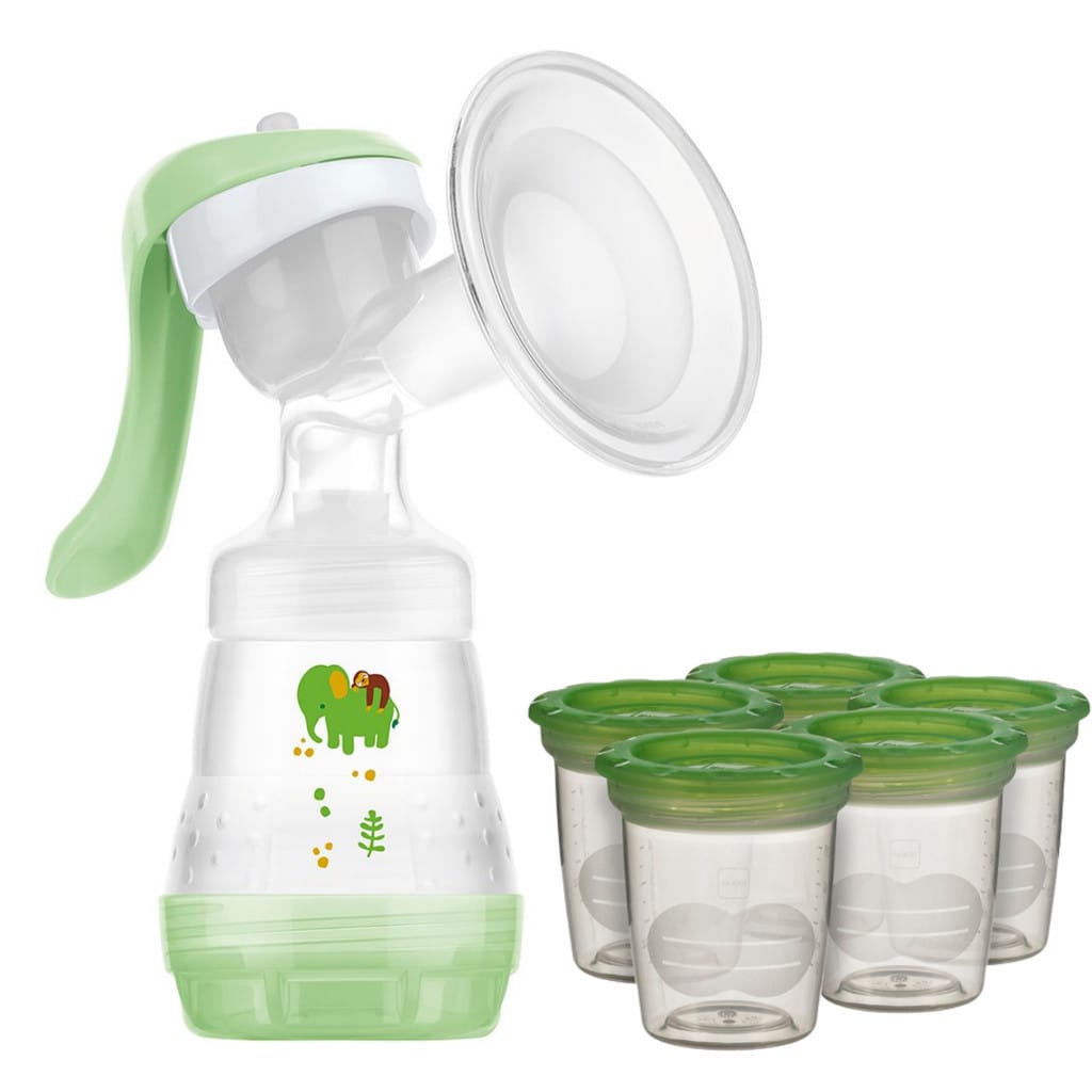 Kit Bomba Manual De Tirar Leite Mam + 5 Potes Aramazenamento · Cor: Verde-claro — foto 2 de 2