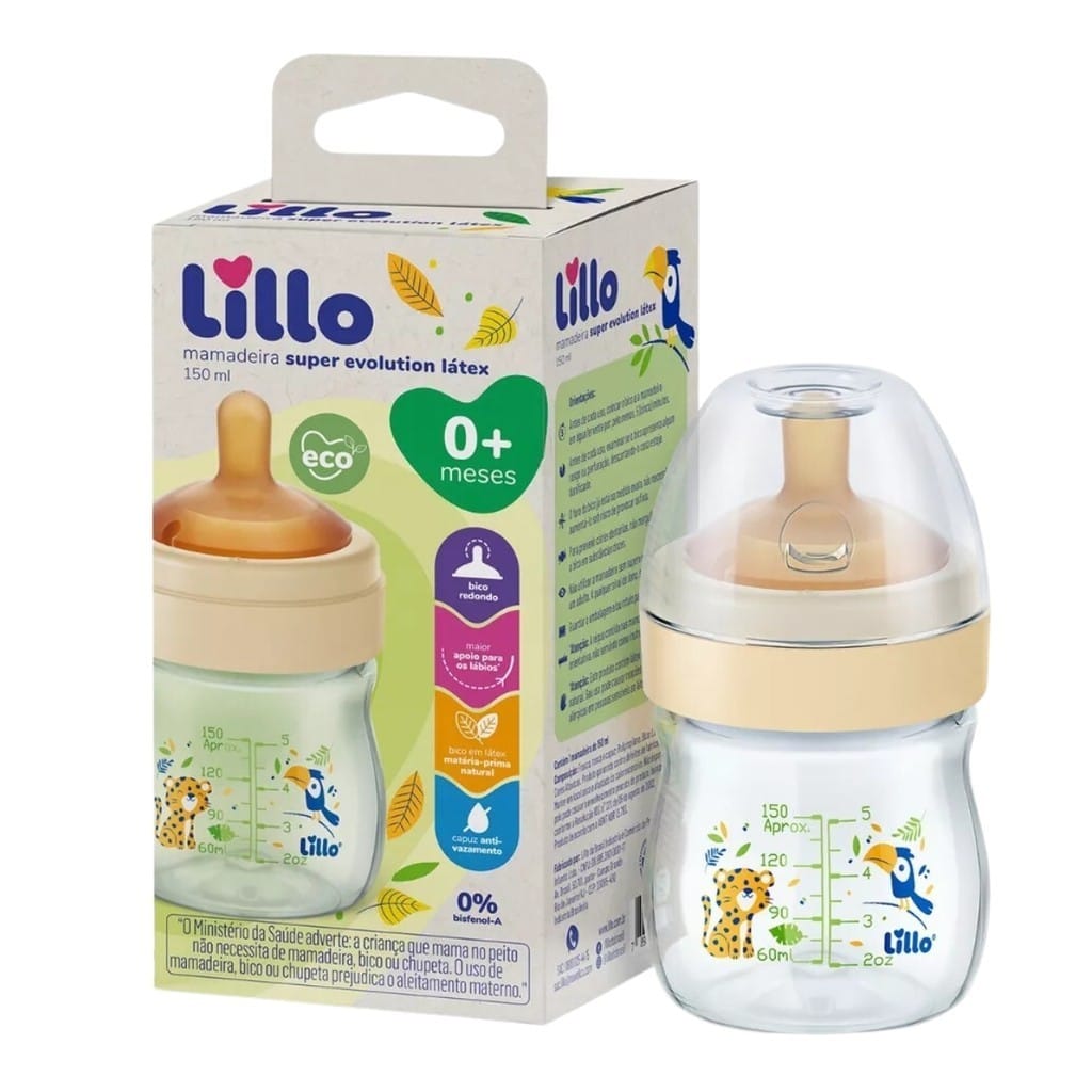 Mamadeira Super Látex 150ml ( 0+ Meses ) - Lillo · Cor: Bege · Modelo: MAMADEIRA SUPER LILLO — foto 8 de 8