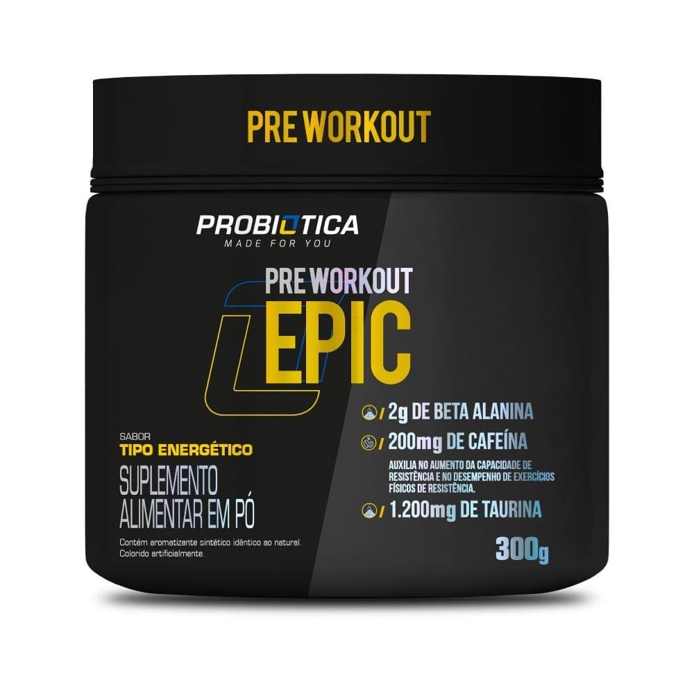Pré Treino Epic 300g Pré Workout Probiotica Sabores Limão · GTIN 7909809166876 — foto 3 de 4
