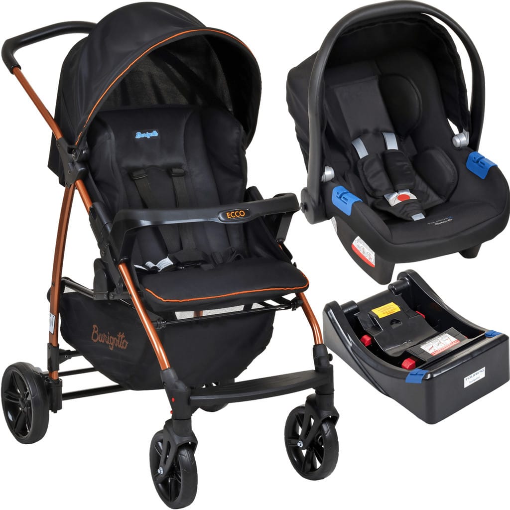 Carrinho Travel System Burigotto Ecco Preto Cobre+base+ninho · Modelo: Preto e Cobre — foto 4 de 4