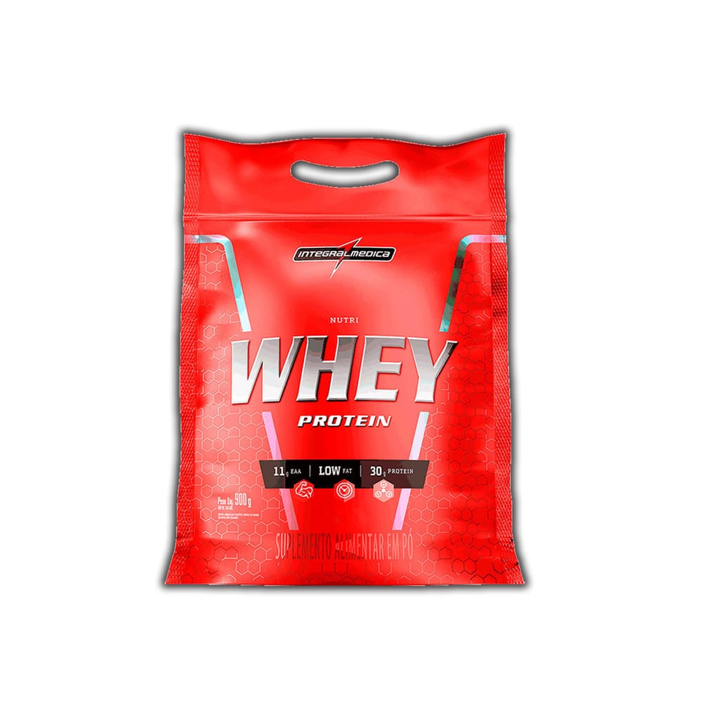 Nutri Whey Protein Pouch Morango 900g Integralmédica · GTIN 7896311709496 — foto 5 de 8